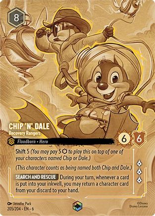 Chip 'n' Dale - Recovery Rangers (Enchanted) (205/204) - Azurite Sea Holofoil - Single Cards