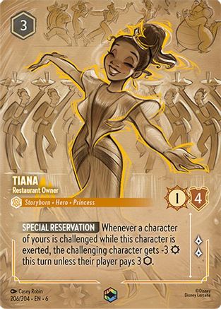 Tiana - Restaurant Owner (Enchanted) (206/204) - Azurite Sea Holofoil - Single Cards