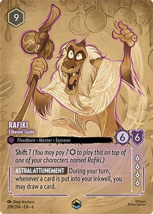 Rafiki - Ethereal Guide (Enchanted) (208/204) - Azurite Sea Holofoil - Single Cards