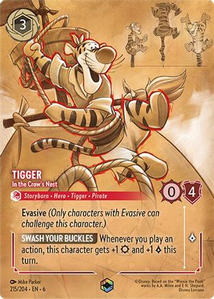 Tigger - In the Crow's Nest (Enchanted) (215/204) - Azurite Sea Holofoil - Single Cards