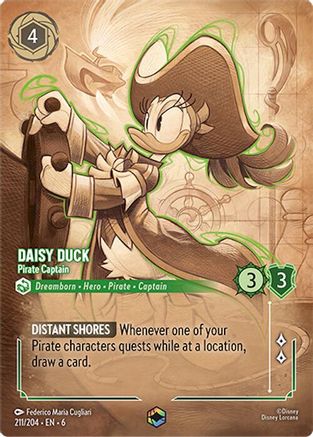 Daisy Duck - Pirate Captain (Enchanted) (211/204) - Azurite Sea Holofoil - Single Cards