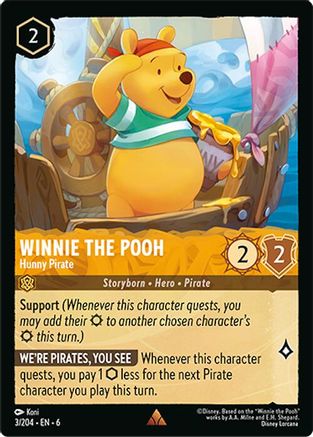 Winnie the Pooh - Hunny Pirate (3/204) - Azurite Sea Cold Foil - Single Cards