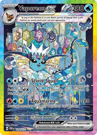 Vaporeon ex - 149/131 149 - SV Prismatic Evolutions Pokemon - Single Cards