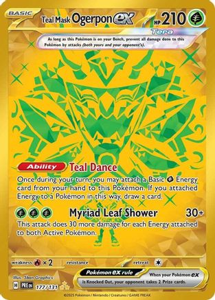 Teal Mask Ogerpon ex - 177/131 177 - SV Prismatic Evolutions Pokemon - Single Cards