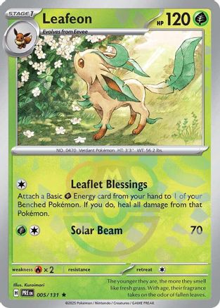 Leafeon (Master Ball Pattern) 5 - SV Prismatic Evolutions Pokemon - Single Cards