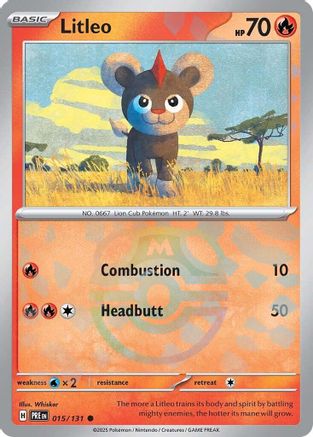 Litleo (Master Ball Pattern) 15 - SV Prismatic Evolutions Pokemon - Single Cards