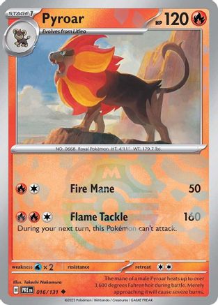 Pyroar (Master Ball Pattern) 16 - SV Prismatic Evolutions Pokemon - Single Cards