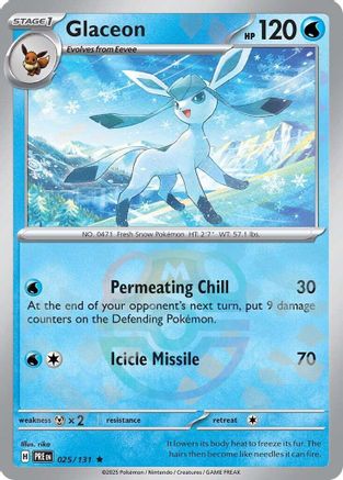 Glaceon (Master Ball Pattern) 25 - SV Prismatic Evolutions Pokemon - Single Cards