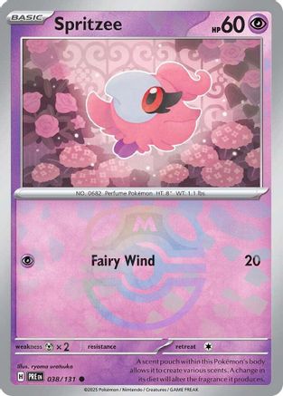 Spritzee (Master Ball Pattern) 38 - SV Prismatic Evolutions Pokemon - Single Cards