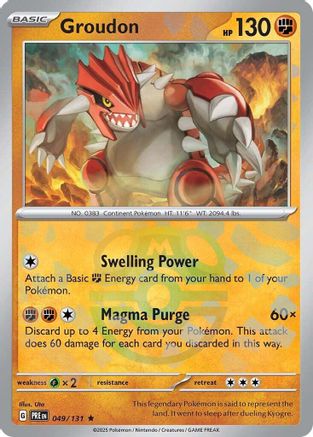 Groudon (Master Ball Pattern) 49 - SV Prismatic Evolutions Pokemon - Single Cards
