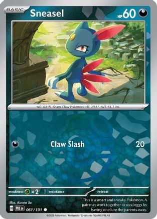 Sneasel (Master Ball Pattern) 61 - SV Prismatic Evolutions Pokemon - Single Cards