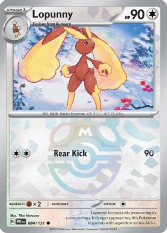Lopunny (Master Ball Pattern) 84 - SV Prismatic Evolutions Pokemon - Single Cards