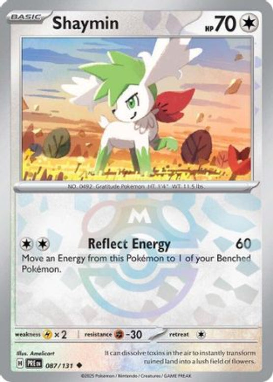 Shaymin (Master Ball Pattern) 87 - SV Prismatic Evolutions Pokemon - Single Cards