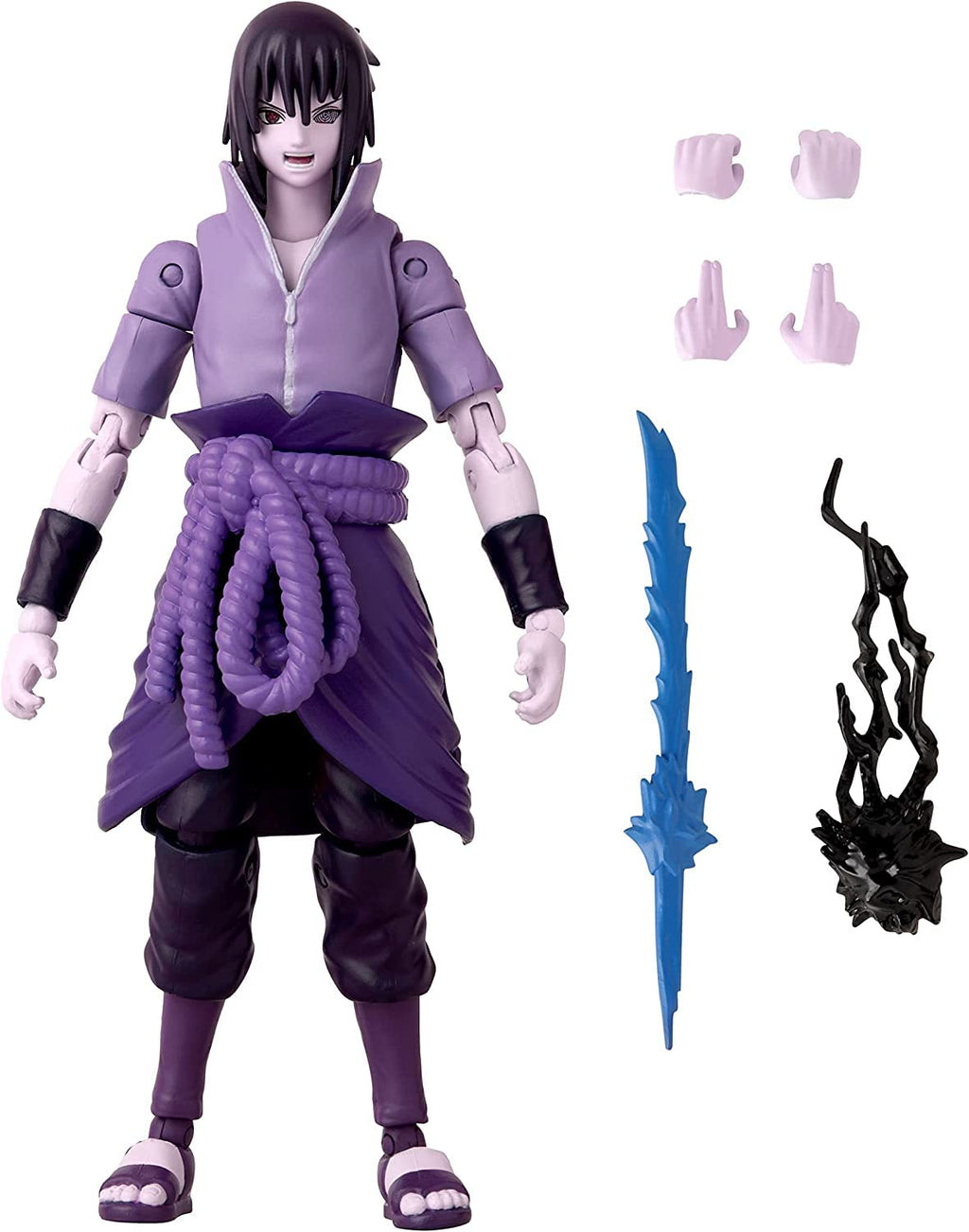 BANDAI Anime Heroes Action Figure Uchiha Sasuke Rinnegan/Mangekyo Sharingan | 17cm Sasuke Figure with Extra Hands and Accessories | Naruto Shippuden Anime Figure Action Figures for Boys and Girls - 6