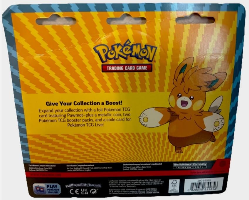 Pokemon Trading Card Game TCG - 2 Booster Packs, Scarlet and Violet and Paldea Evolved with Pawmot Promo Card and Coin - 2