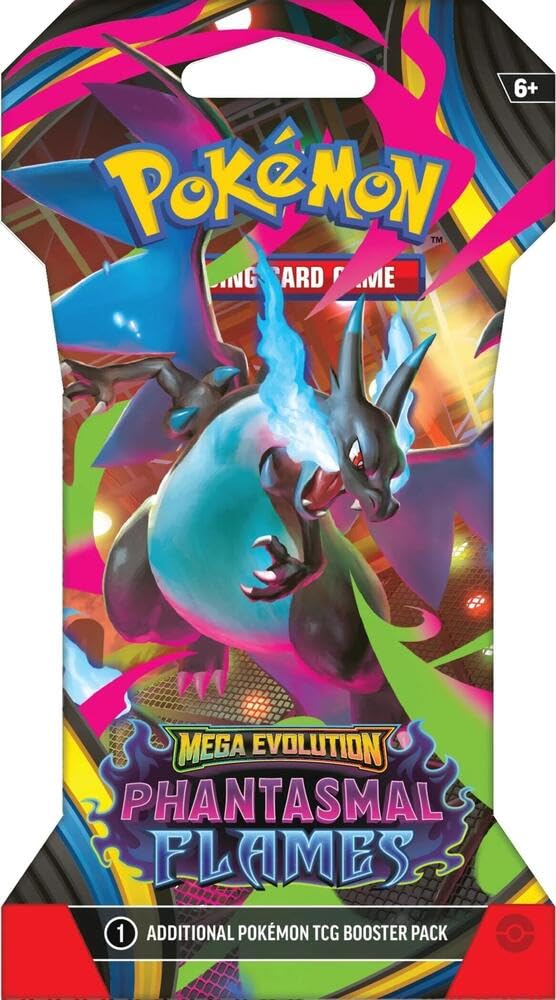 Pokemon TCG: Mega Evolution Phantasmal Flames Sleeved Booster Pack Lot - 8 Packs - 2