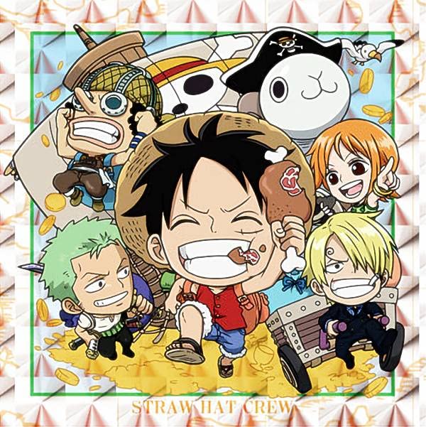 SW-01 Straw Hat Crew (GR Grand Rare) Nifurumeshon One Piece Large Pirate Seal Wafer LOG.3