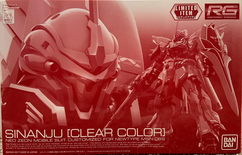 Bandai RG 1/144 Sinanju clear color ver Model Kit