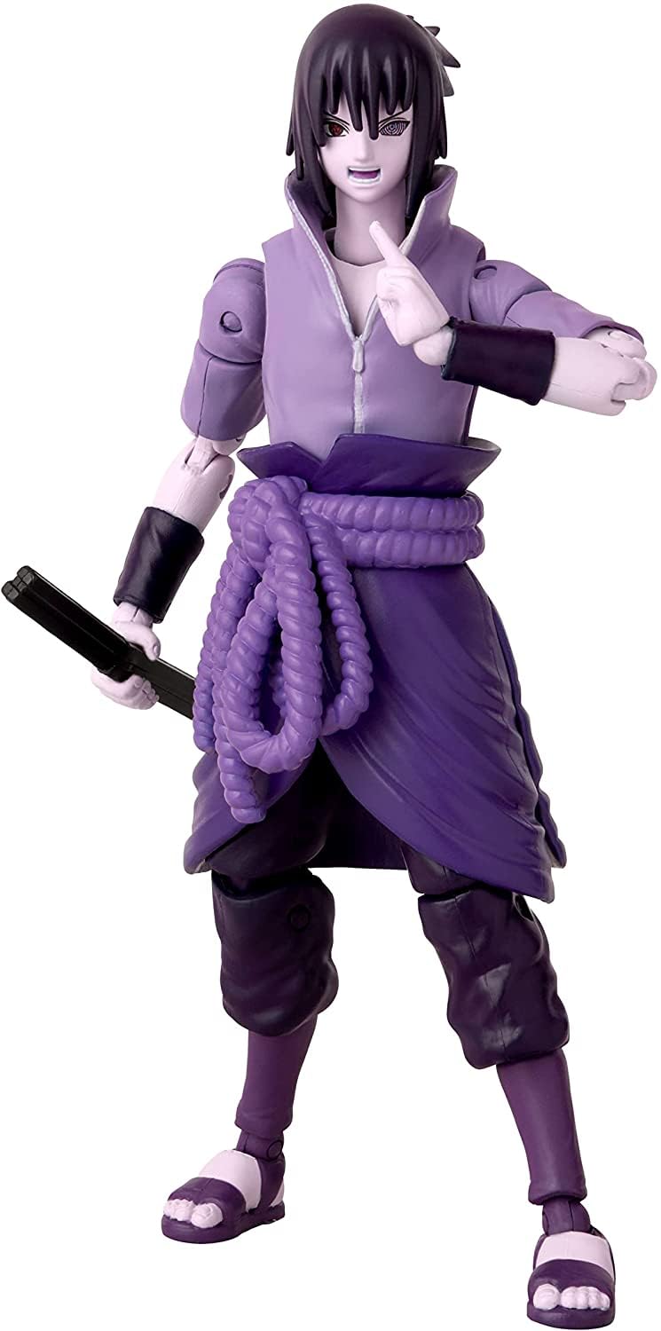 BANDAI Anime Heroes Action Figure Uchiha Sasuke Rinnegan/Mangekyo Sharingan | 17cm Sasuke Figure with Extra Hands and Accessories | Naruto Shippuden Anime Figure Action Figures for Boys and Girls - 2