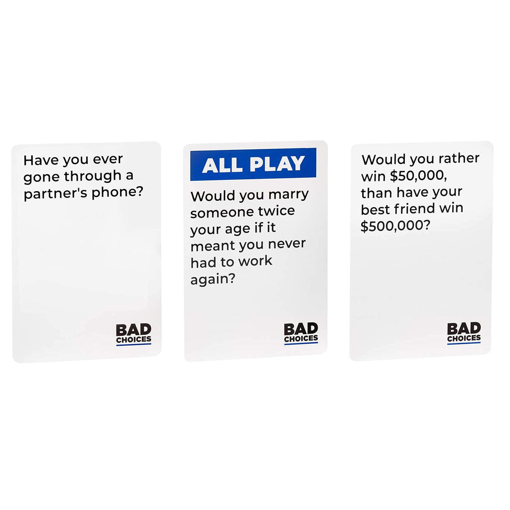 BAD CHOICES Party Game + After Dark Edition Set - Hilarious Adult Card Game for White Elephant Parties, Stocking Stuffers and Board Games Night with Your Friends - 6