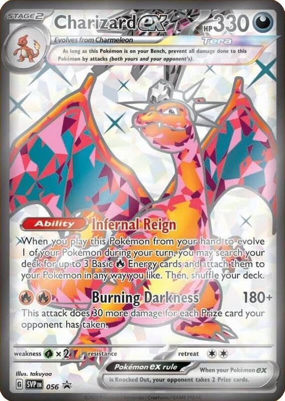 Pokemon – Charizard ex – SVP 056 – Full Art Black Star Promo – Single Card – Holofoil