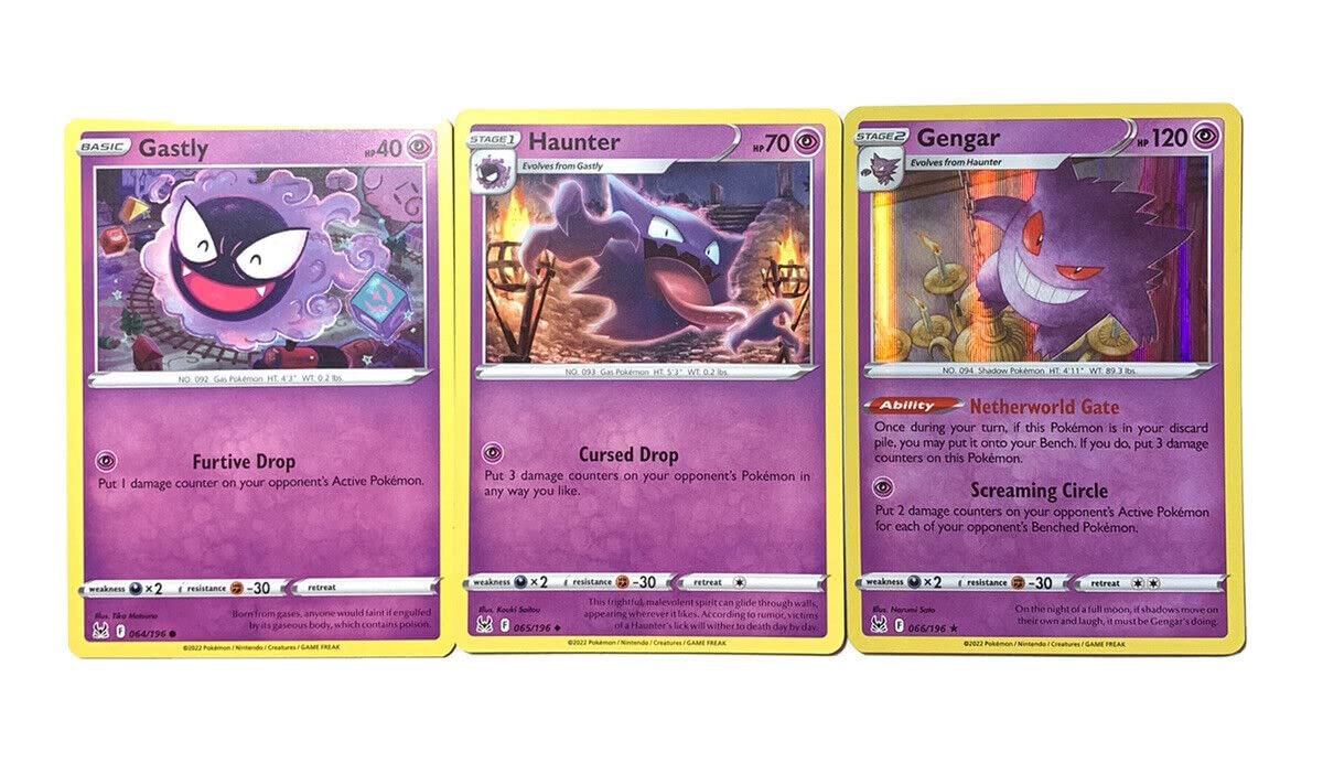 Pokemon Gengar 066/196 - Lost Origin - Pokemon Trading Card - Gastly Haunter - Holo or Reverse Holo