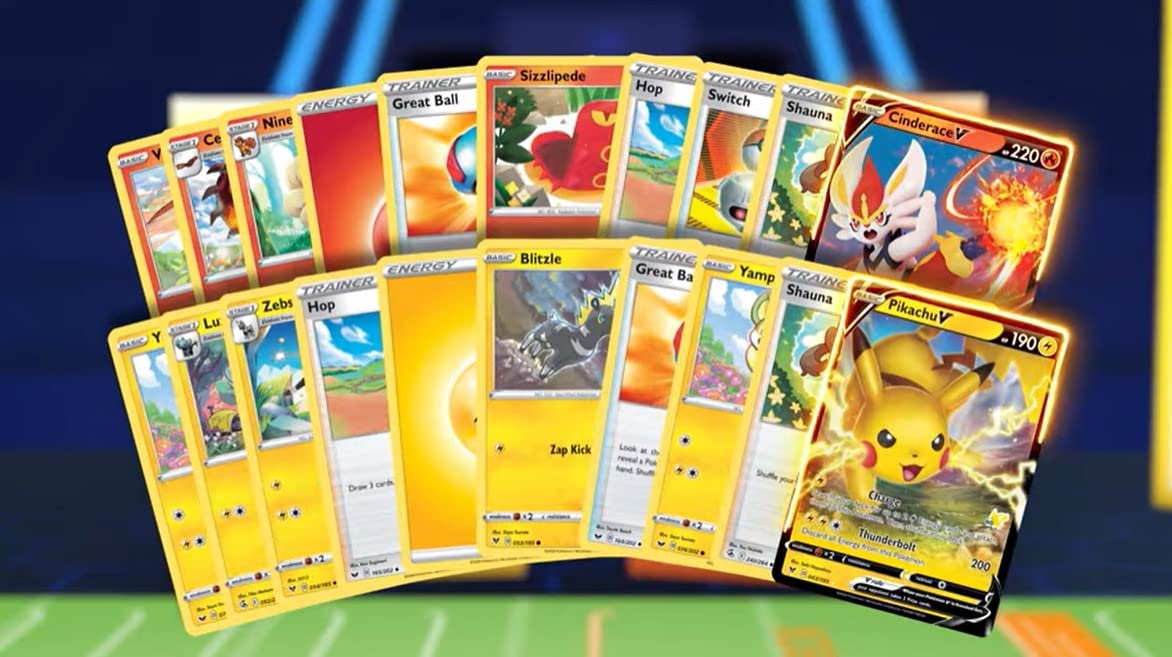 Pokemon Battle Academy 2022 - Pikachu & Cinderace Decks - Complete 60 Cards Each - Includes Online Code for Virtual Copy - 2