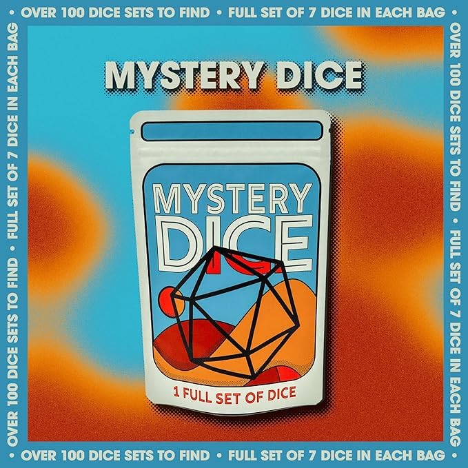 1985 Games Mystery Dice, DND Dice Set of 7 Polyhedral Dice, Wide Range of Patterns, Gaming Dice, Suitable for Role Playing, Table Games (Mystery Pack of 1) - 2