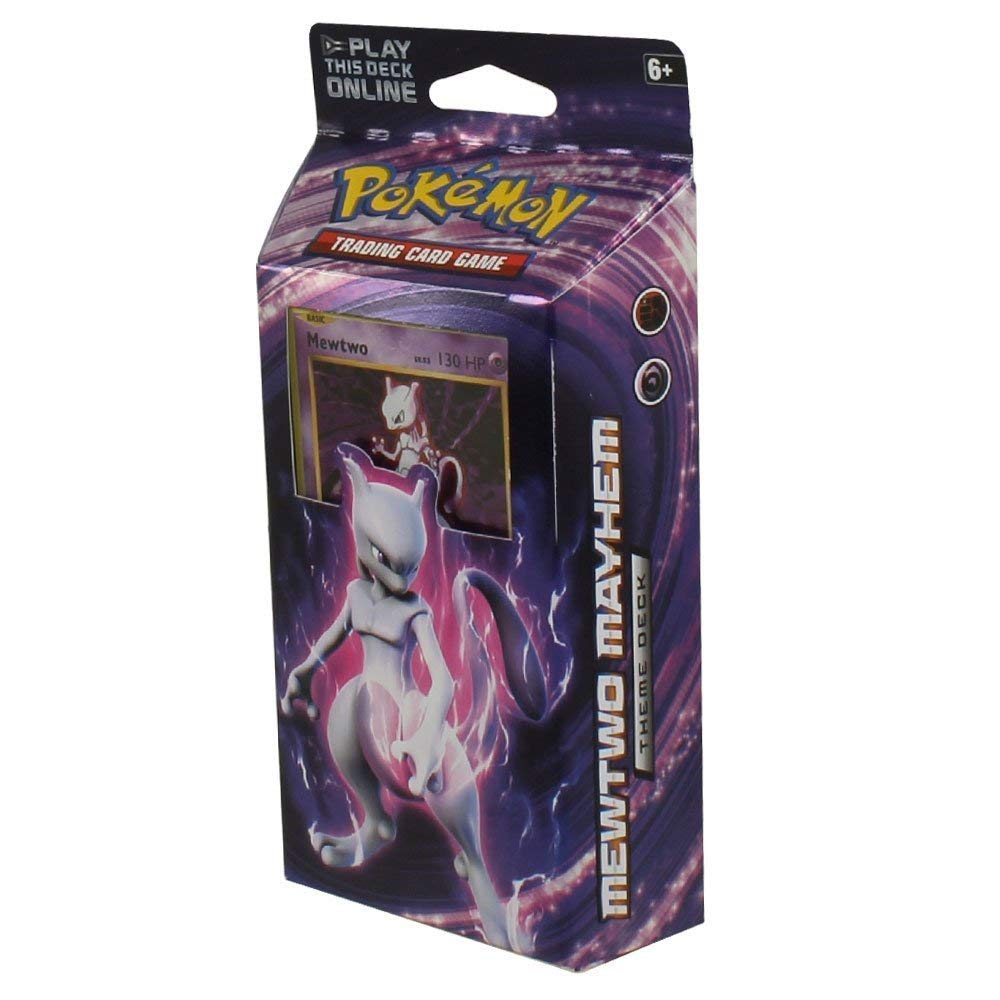Pokemon XY Evolutions - Mewtwo Mayhem Theme Deck | Full Ready to Play Deck of 60 Cards | Includes Cracked Ice Holofoil version of Mewtwo Plus Deck Case, Chansey Metallic Coin & More - 2