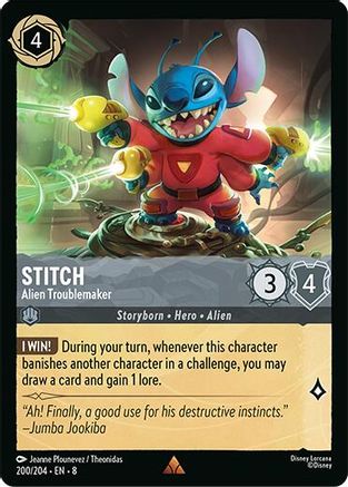 Stitch - Alien Troublemaker (200/204) - Reign of Jafar Cold Foil - Single Cards