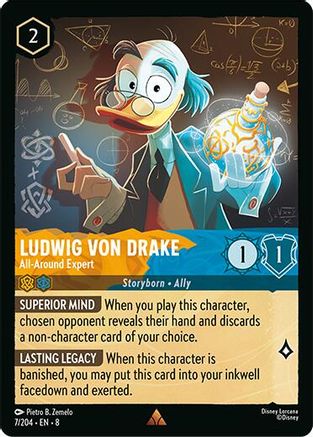 Ludwig Von Drake - All-Around Expert (7/204) - Reign of Jafar Cold Foil - Single Cards