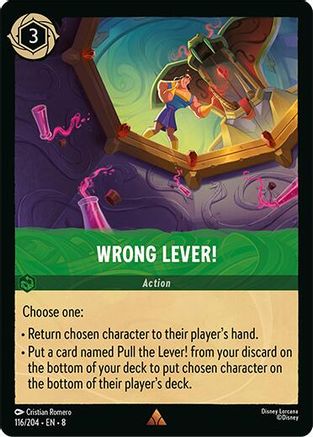 Wrong Lever! (116/204) - Reign of Jafar Cold Foil - Single Cards