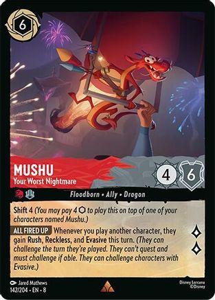 Mushu - Your Worst Nightmare (142/204) - Reign of Jafar Cold Foil - Single Cards