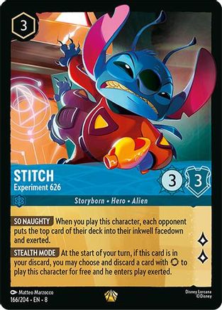 Stitch - Experiment 626 (166/204) - Reign of Jafar Cold Foil - Single Cards