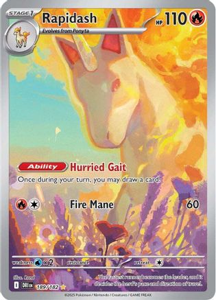 Rapidash - 189/182 189 - SV10 Destined Rivals Holofoil - Single Cards