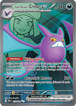 Team Rocket's Crobat ex - 217/182 217 - SV10 Destined Rivals Holofoil - Single Cards