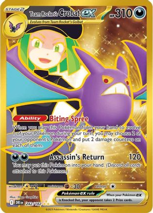 Team Rocket's Crobat ex - 242/182 242 - SV10 Destined Rivals Holofoil - Single Cards