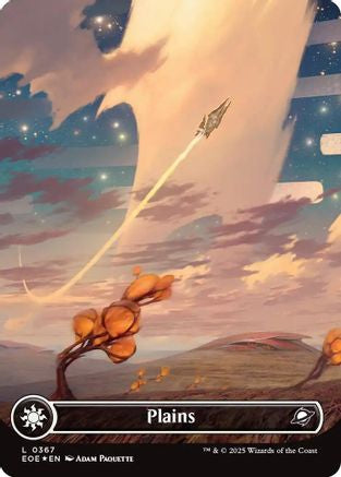 FOIL Plains (0367) (Borderless) (Galaxy Foil) (EOE-367) - Edge of Eternities - Magic The Gathering - Single Cards