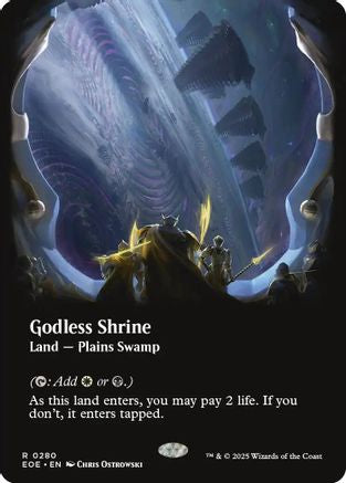 FOIL Godless Shrine (Borderless) (EOE-280) - Edge of Eternities - Magic The Gathering - Single Cards