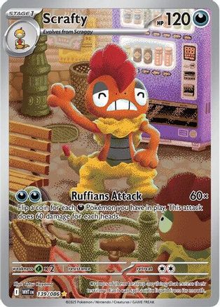 Scrafty - 139/086 139 - SV White Flare Holofoil - Single Cards