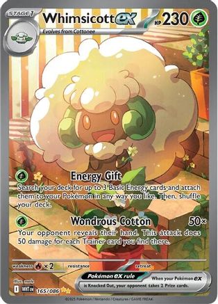 Whimsicott ex - 165/086 165 - SV White Flare Holofoil - Single Cards