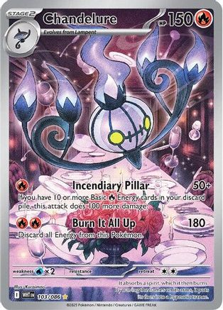 Chandelure - 103/086 103 - SV White Flare Holofoil - Single Cards