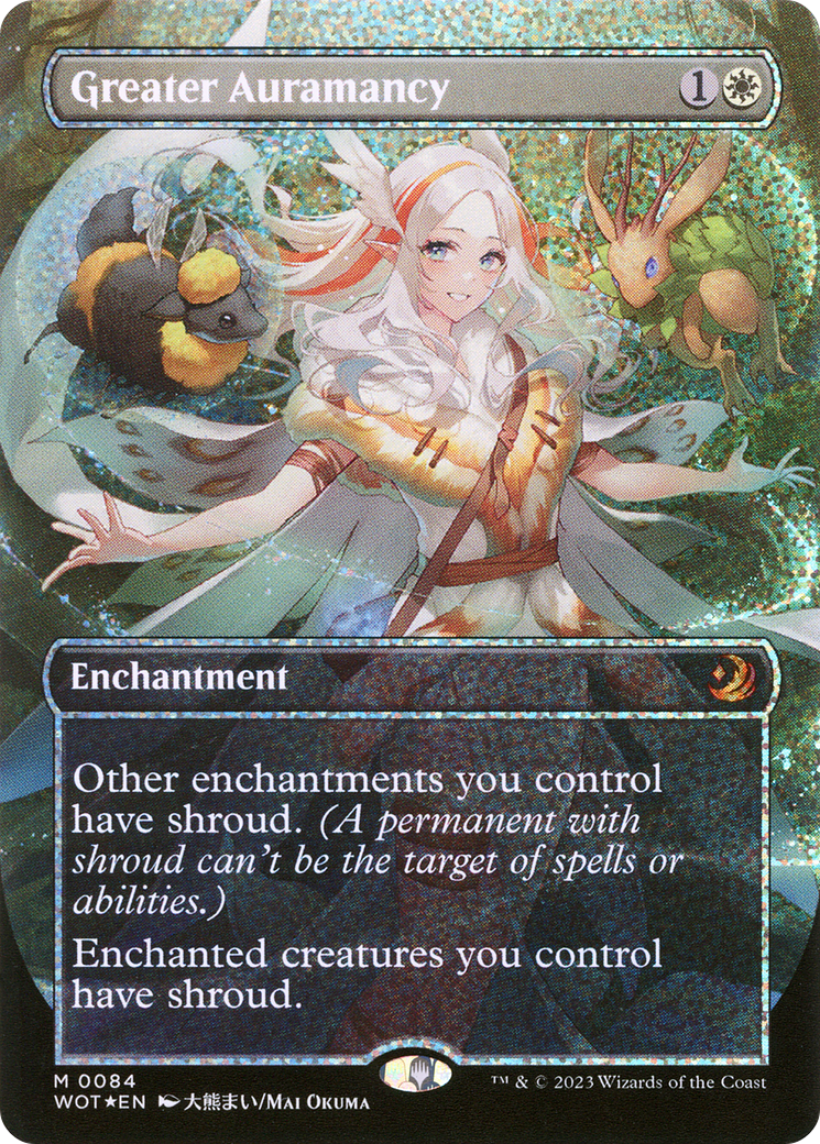 FOIL Greater Auramancy (Anime Borderless) (Confetti Foil) (WOT-084) - Wilds of Eldraine: Enchanting Tales - Magic The Gathering - Single Cards