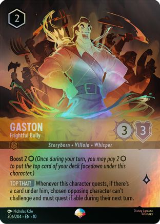 Gaston - Frightful Bully (Epic) (206/204) - Whispers in the Well Holofoil - Single Cards