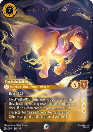 Simba - King in the Making (Enchanted) (224/204) - Whispers in the Well HOLOFOIL - Single Cards