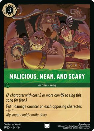 Malicious, Mean, and Scary (97/204) - Whispers in the Well COLD FOIL - Single Cards