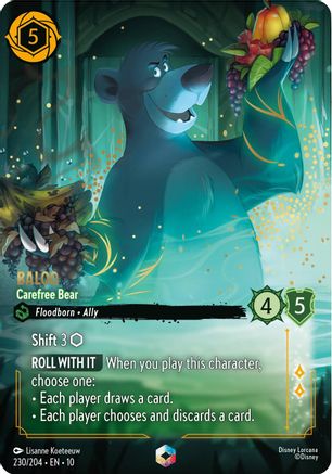 Baloo - Carefree Bear (Enchanted) (230/204) - Whispers in the Well HOLOFOIL - Single Cards