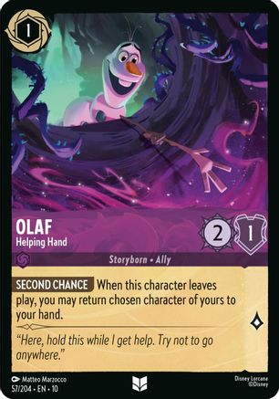 Olaf - Helping Hand (57/204) - Whispers in the Well COLD FOIL - Single Cards