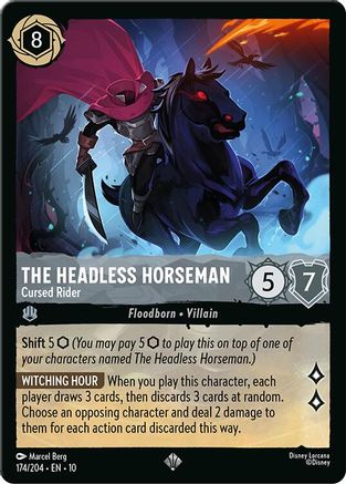 The Headless Horseman - Cursed Rider (174/204) - Whispers in the Well COLD FOIL - Single Cards