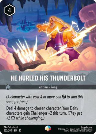 He Hurled His Thunderbolt (Epic) (222/204) - Whispers in the Well HOLOFOIL - Single Cards